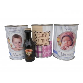 Botellin miniatura Whisky crema Baileys en lata PERSONALIZADA