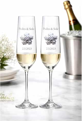 Copas de Champán Personalizadas para Bodas de Plata