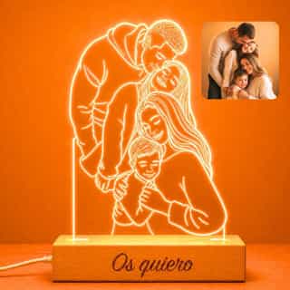 Transparent Gift Lámpara con tu Foto Ilustrada