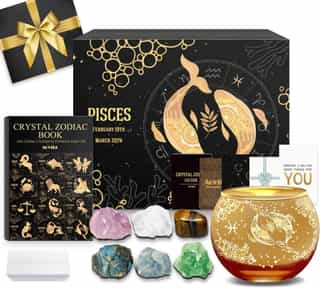 Set de regalo de Piscis con piedras del zodiaco, de Aovila