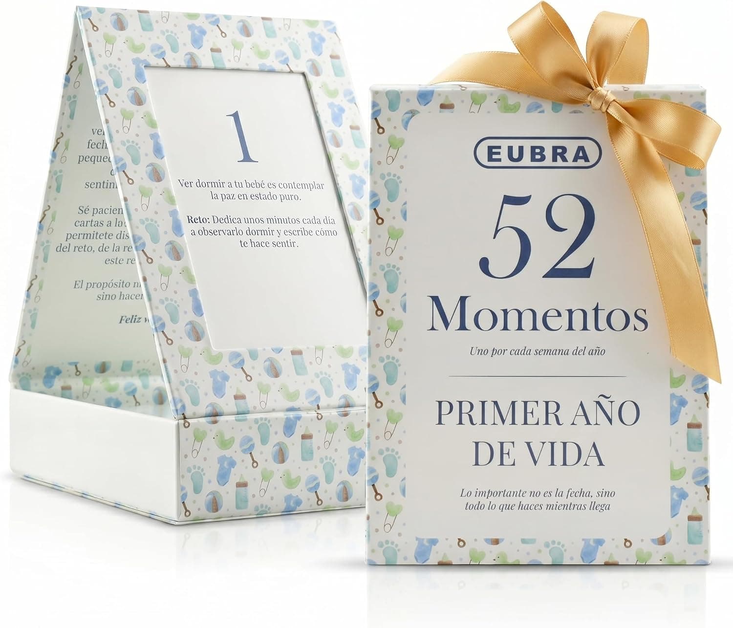Caja con las 52 tarjetas semanales abierta en forma de expositor