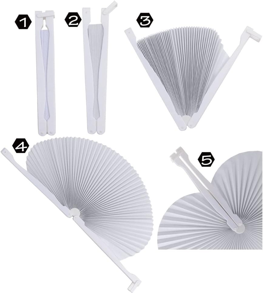 Pack de 60 Abanicos Pai Pai Blancos para Invitados de Boda, foto 3