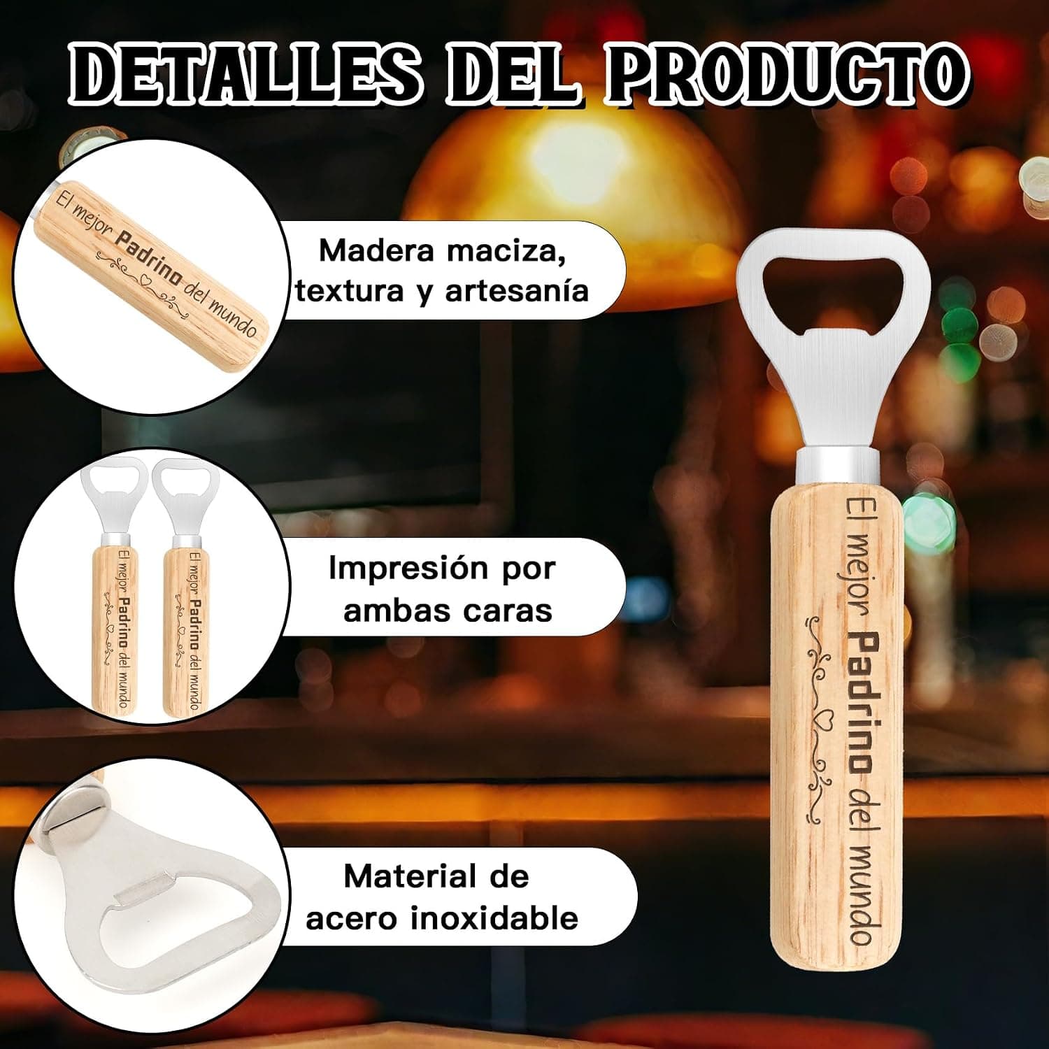 Abridor de Botellas Regalo Original para Padrino, foto 3
