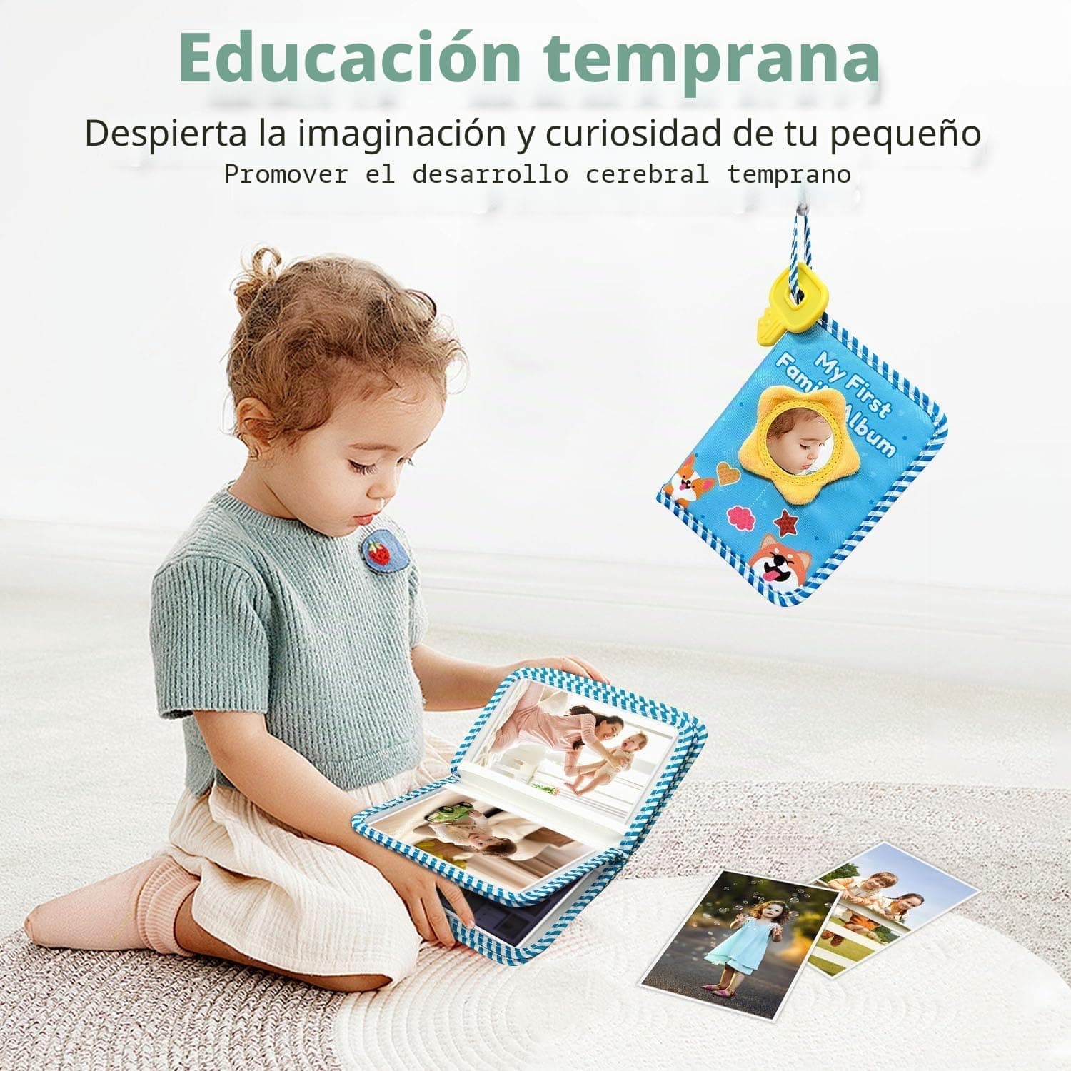 Álbum de Fotos de Algodón Orgánico con Espejo de Seguridad, foto 2