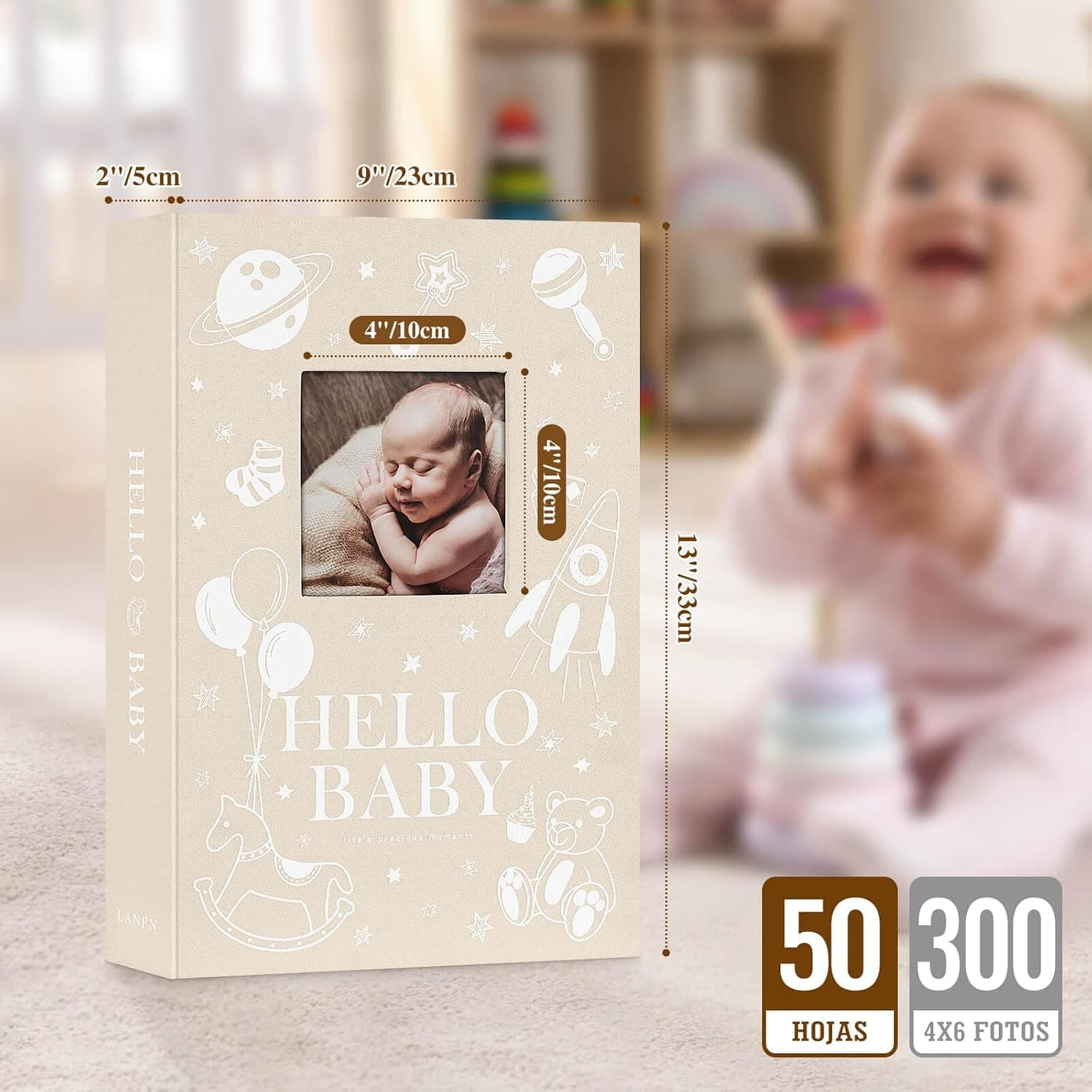 Álbum de Fotos de Bebé de Lino para 300 Fotos, de Lanpn, foto 2