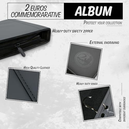Álbum junto a una colección de monedas de 2 euros