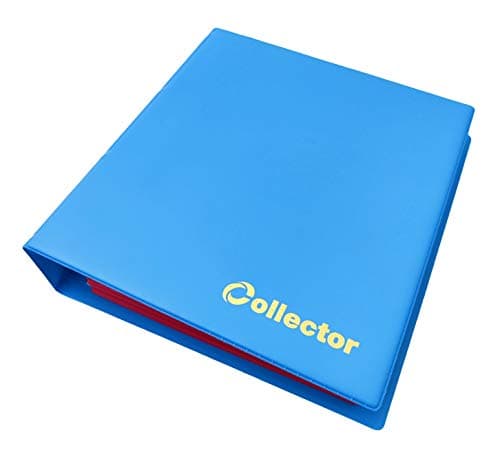 Álbum de monedas COLLECTOR azul pastel con separadores rojos
