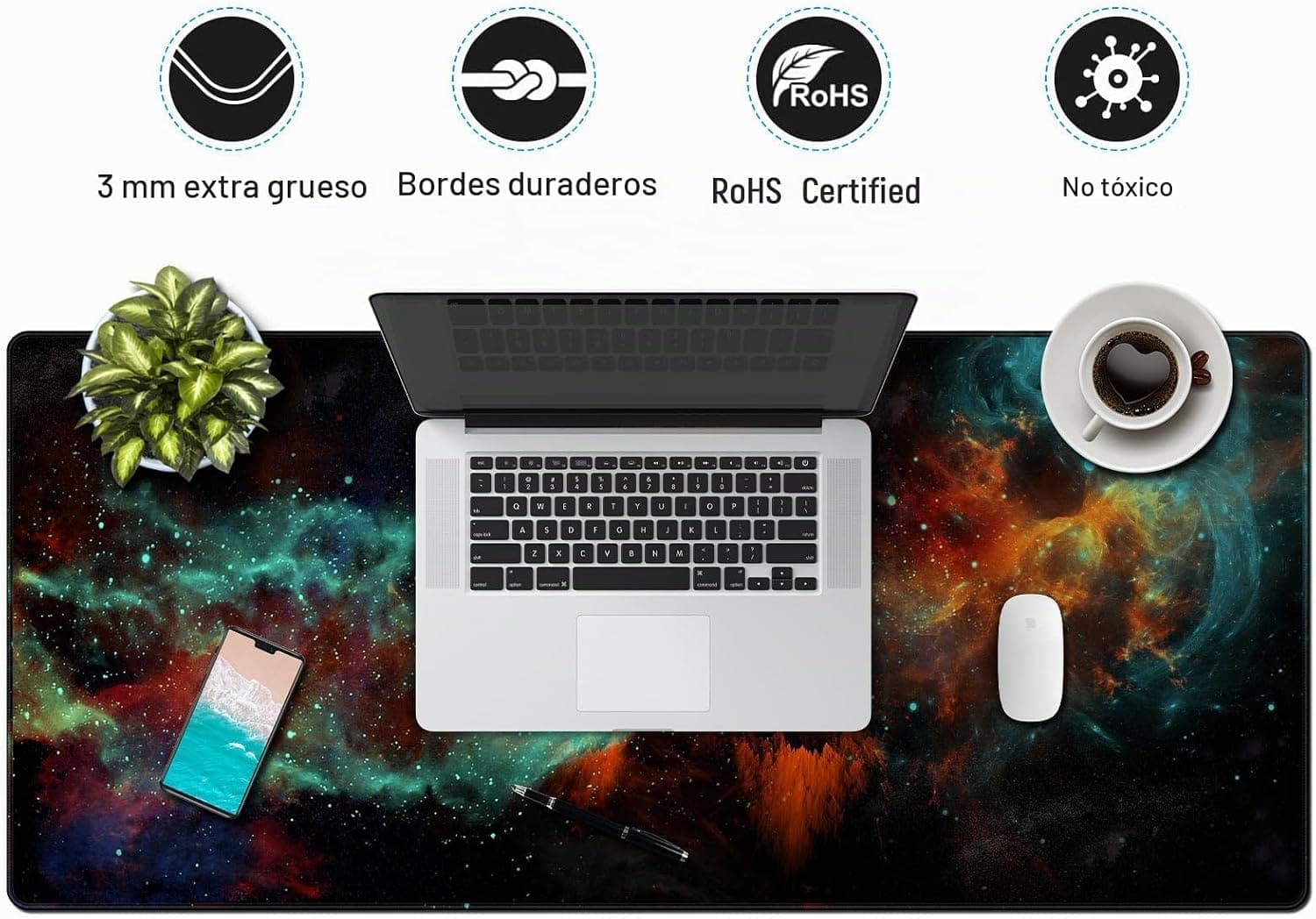 Alfombrilla de escritorio XXL para gaming, 90x40 cm, foto 3