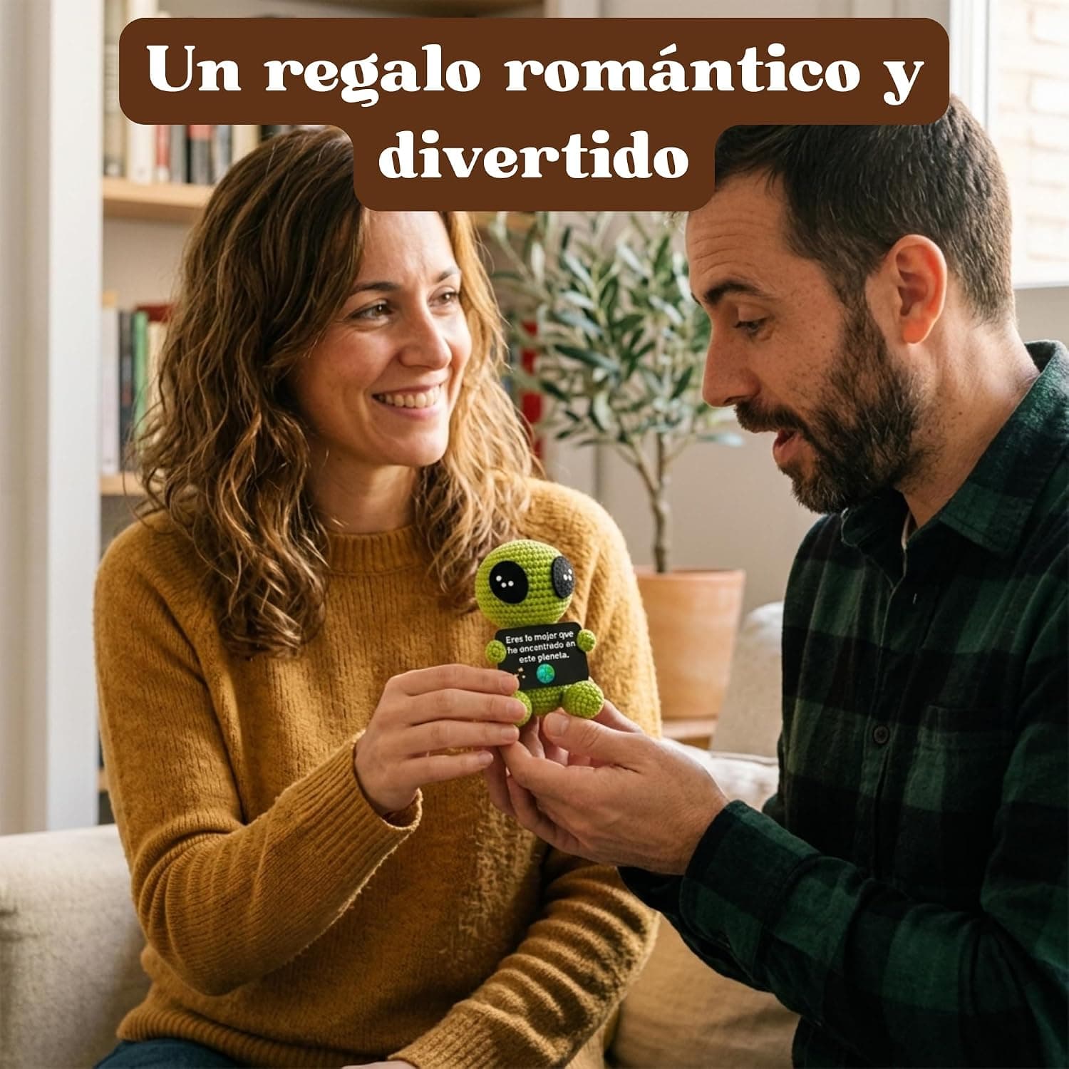 Alien de Ganchillo con Mensaje para Pareja, foto 3