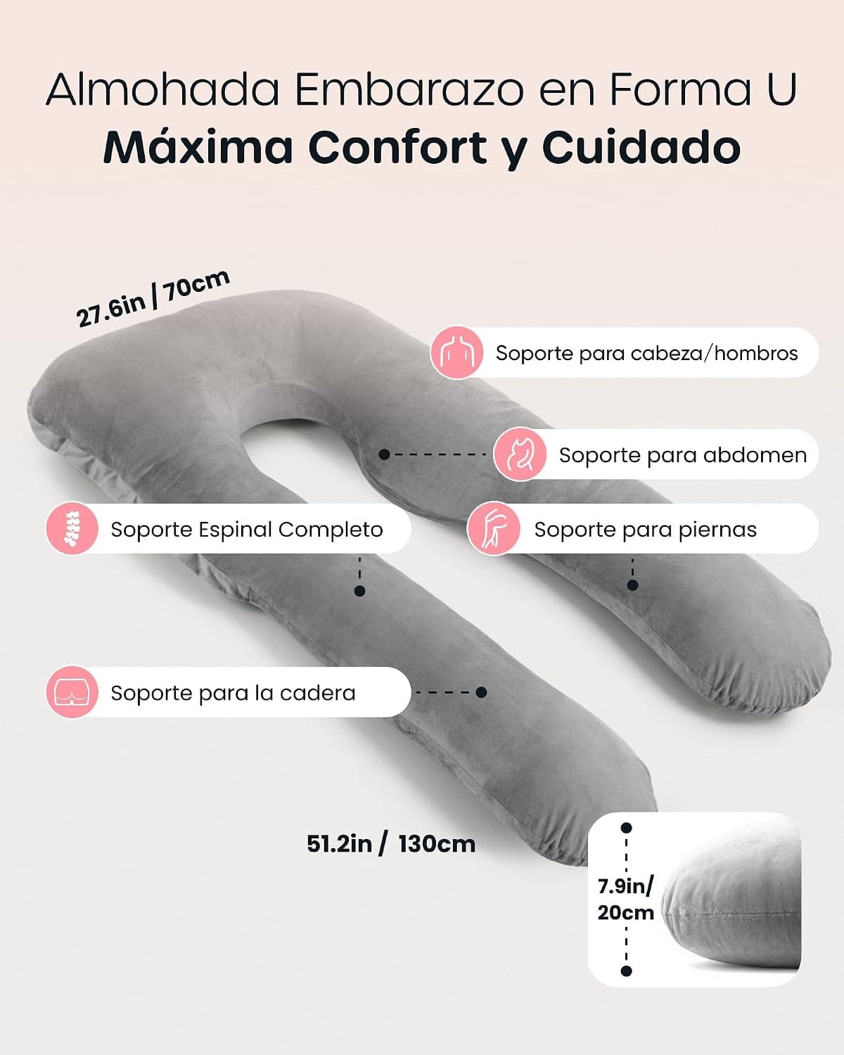 Almohada de embarazo en forma de U, foto 2