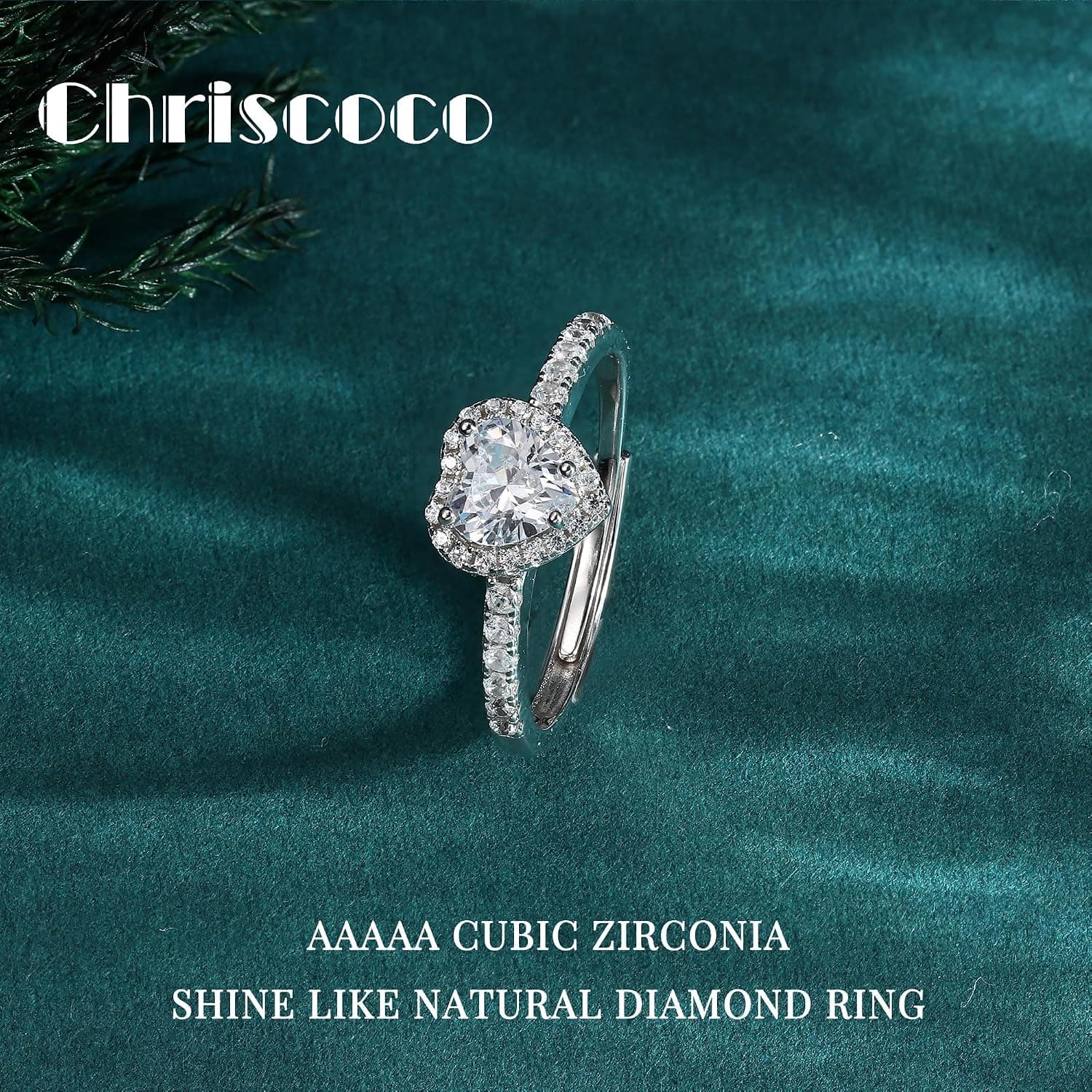 Anillo de compromiso corazón Chriscoco ajustable, foto 3