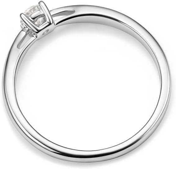Anillo de compromiso solitario MIORE en oro blanco macizo, foto 2