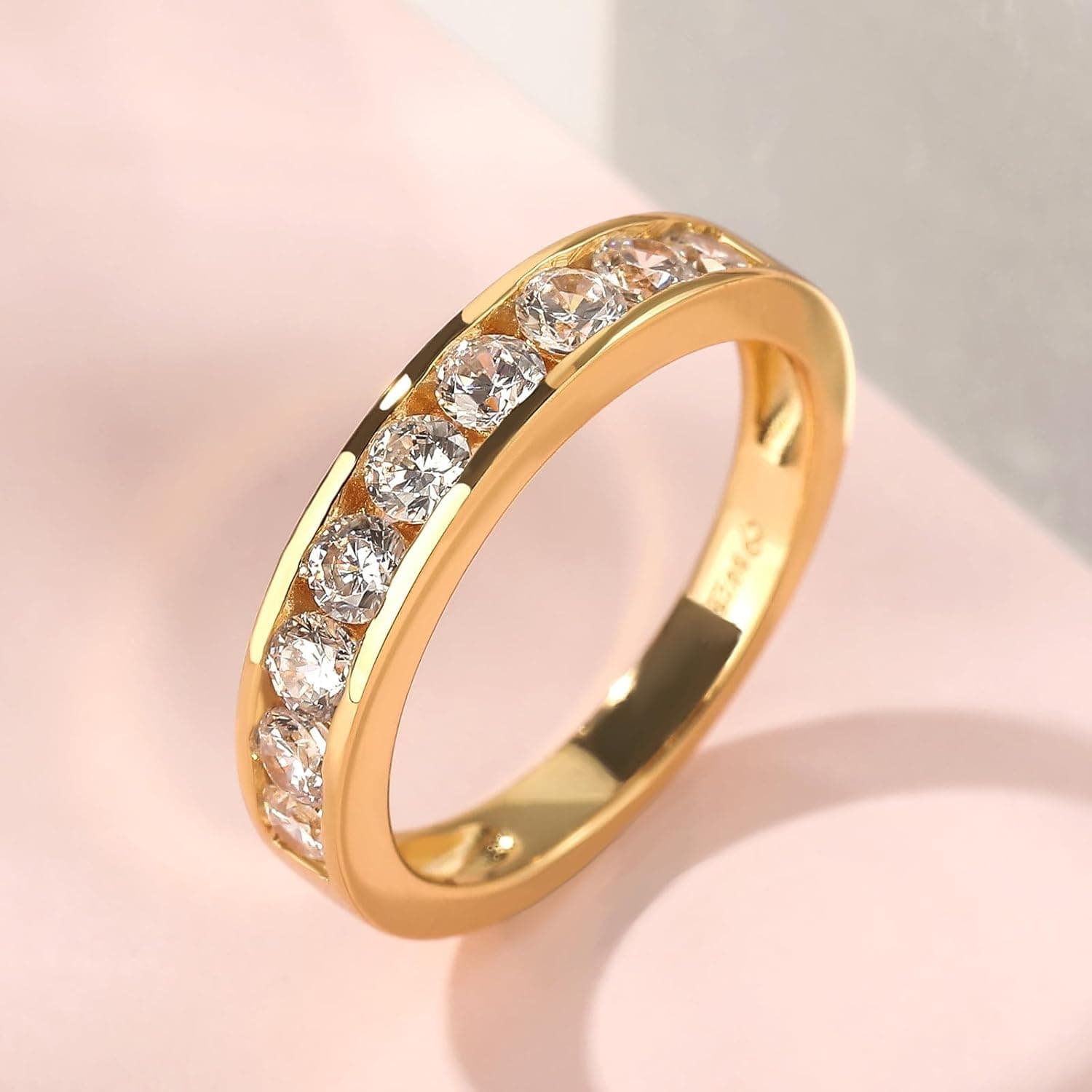 Anillo de compromiso Jeulia en plata con baño de oro amarillo, foto 2