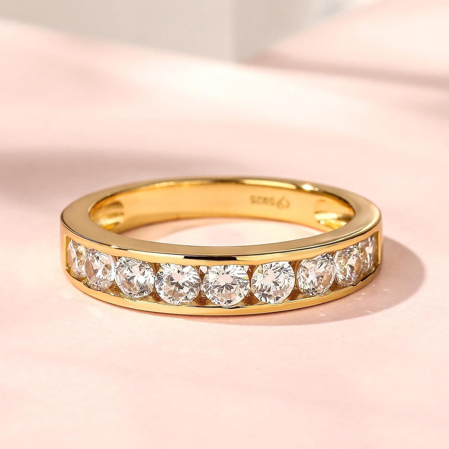 Anillo de compromiso Jeulia en plata con baño de oro amarillo, foto 3