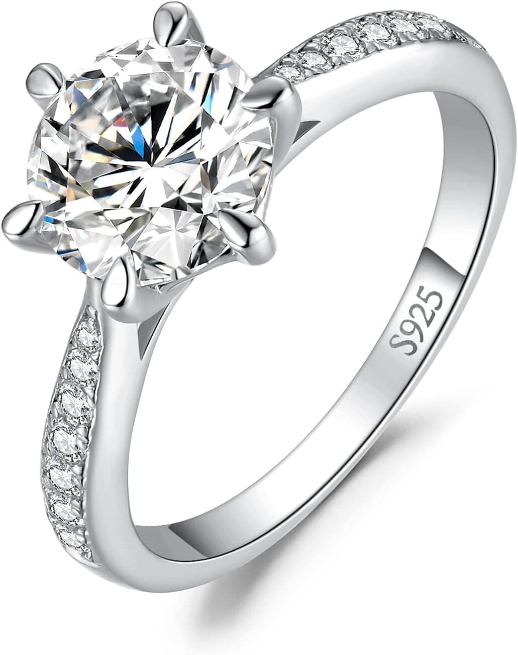 Anillo de media eternidad con quince piedras engastadas en banda ancha de plata