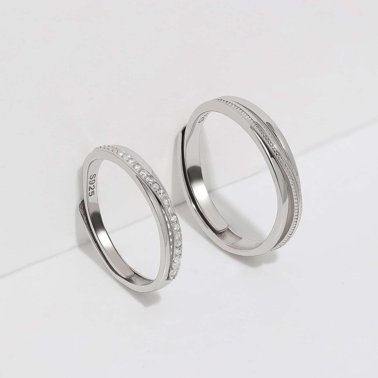 Pareja de anillos de compromiso Meissa para hombre, foto 2