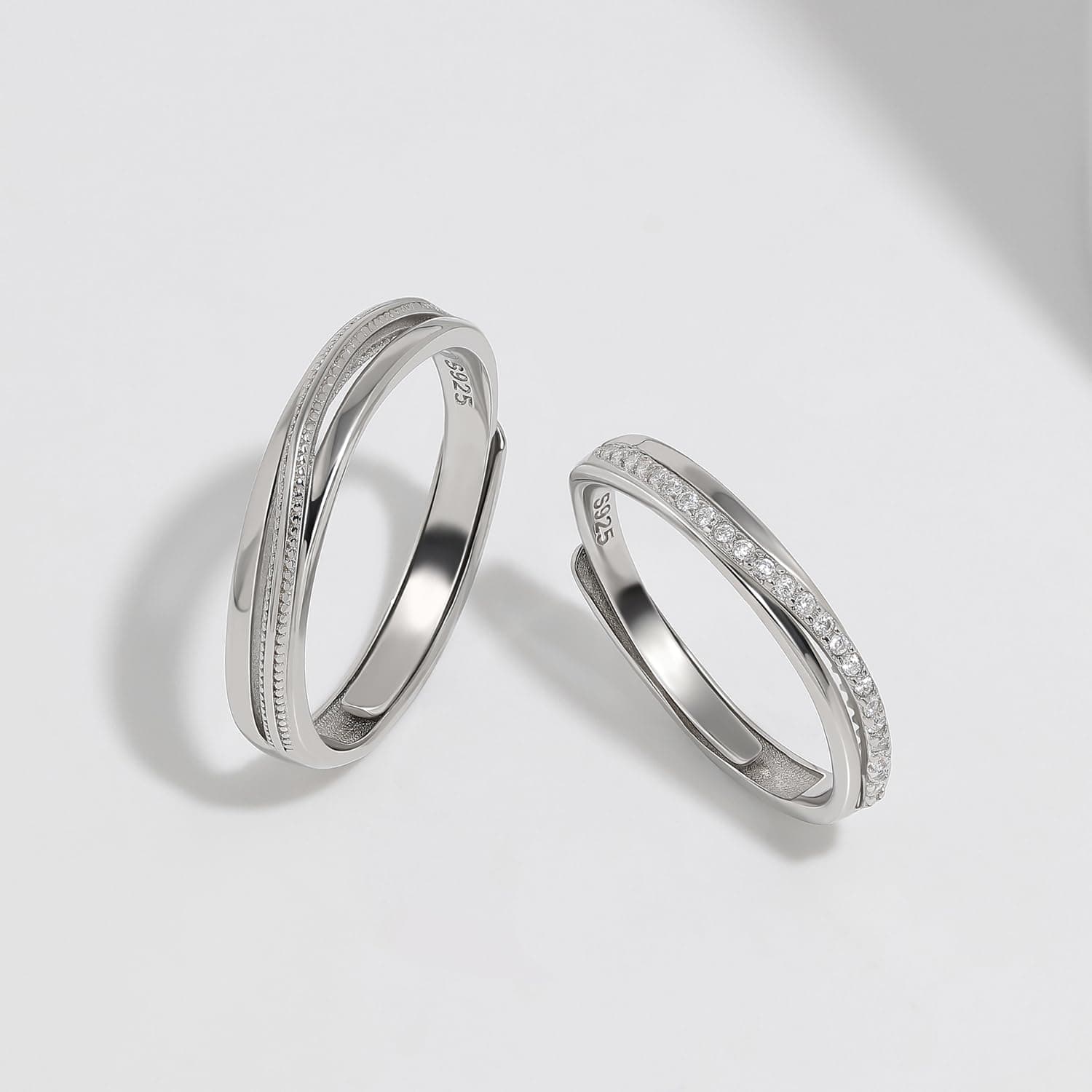 Pareja de anillos de compromiso Meissa para hombre, foto 3