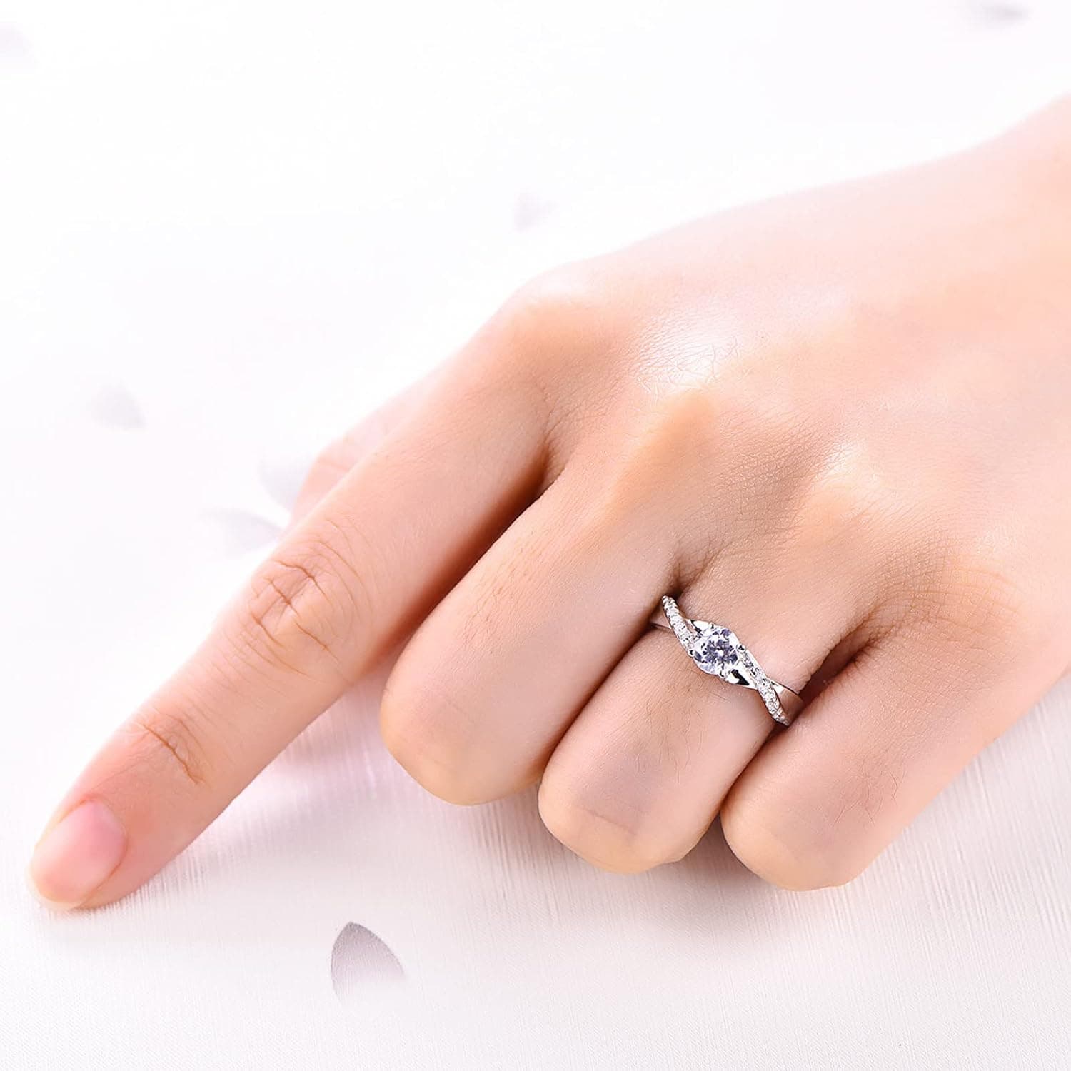 Anillo de compromiso con doce piedras de nacimiento YL, foto 2