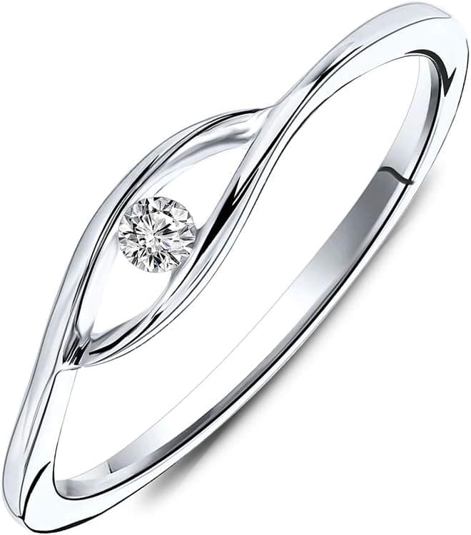 Anillo de compromiso solitario MIORE de montura a tensión, foto 2