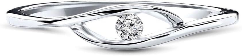 Anillo de compromiso solitario MIORE de montura a tensión, foto 3