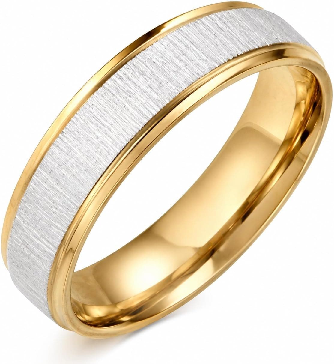 Juego de anillos de compromiso de titanio grabados Gemini, foto 2