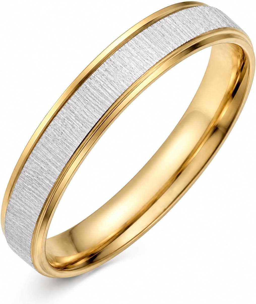 Juego de anillos de compromiso de titanio grabados Gemini, foto 3