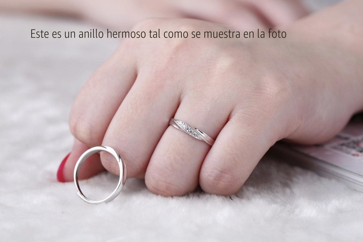 Pareja de anillos de compromiso Endless Love en plata, foto 3