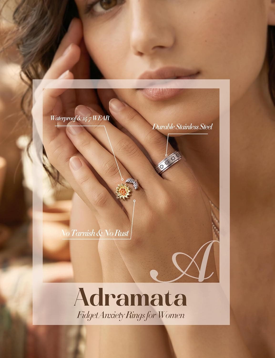 Anillo spinner antiestrés de acero inoxidable, foto 2