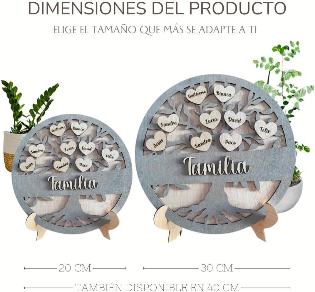 Amaisso Árbol de la Vida Personalizado con Nombres, foto 3