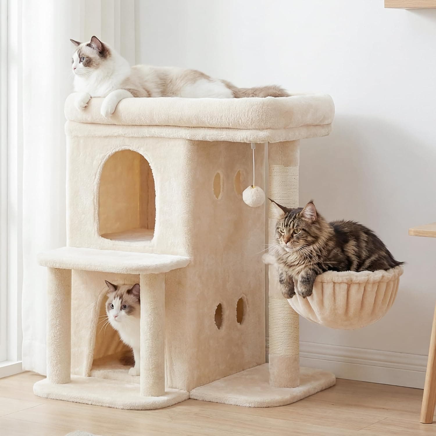 Árbol para gatos de 65 cm con cesta de dos pisos, foto 2