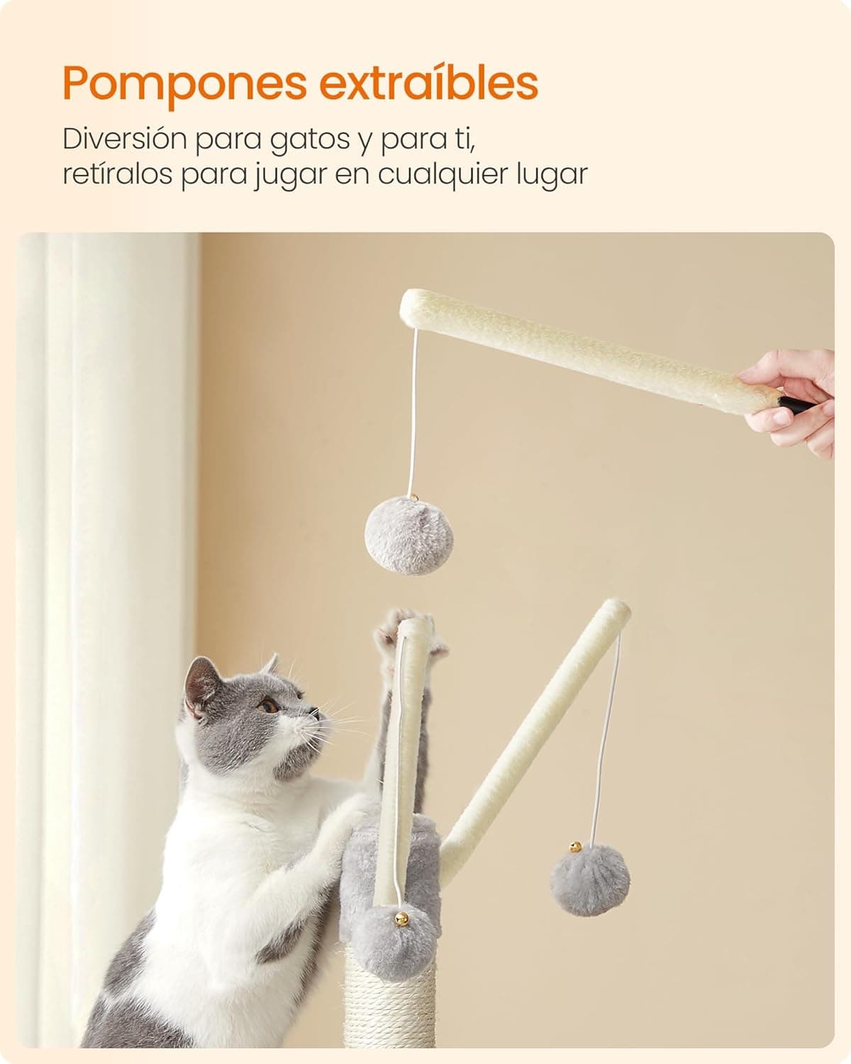 Árbol de gatos con torre de juegos y cueva, foto 3