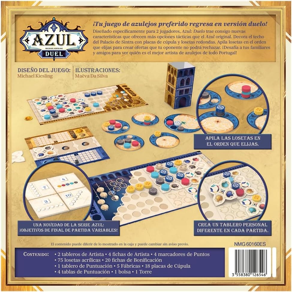 Piezas de resina de colores del juego Azul Duel