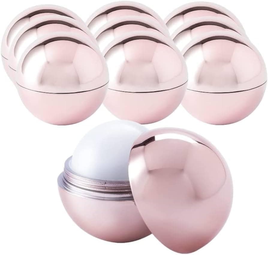 Bálsamo labial redondo de color rosa, presentado individualmente como detalle de boda