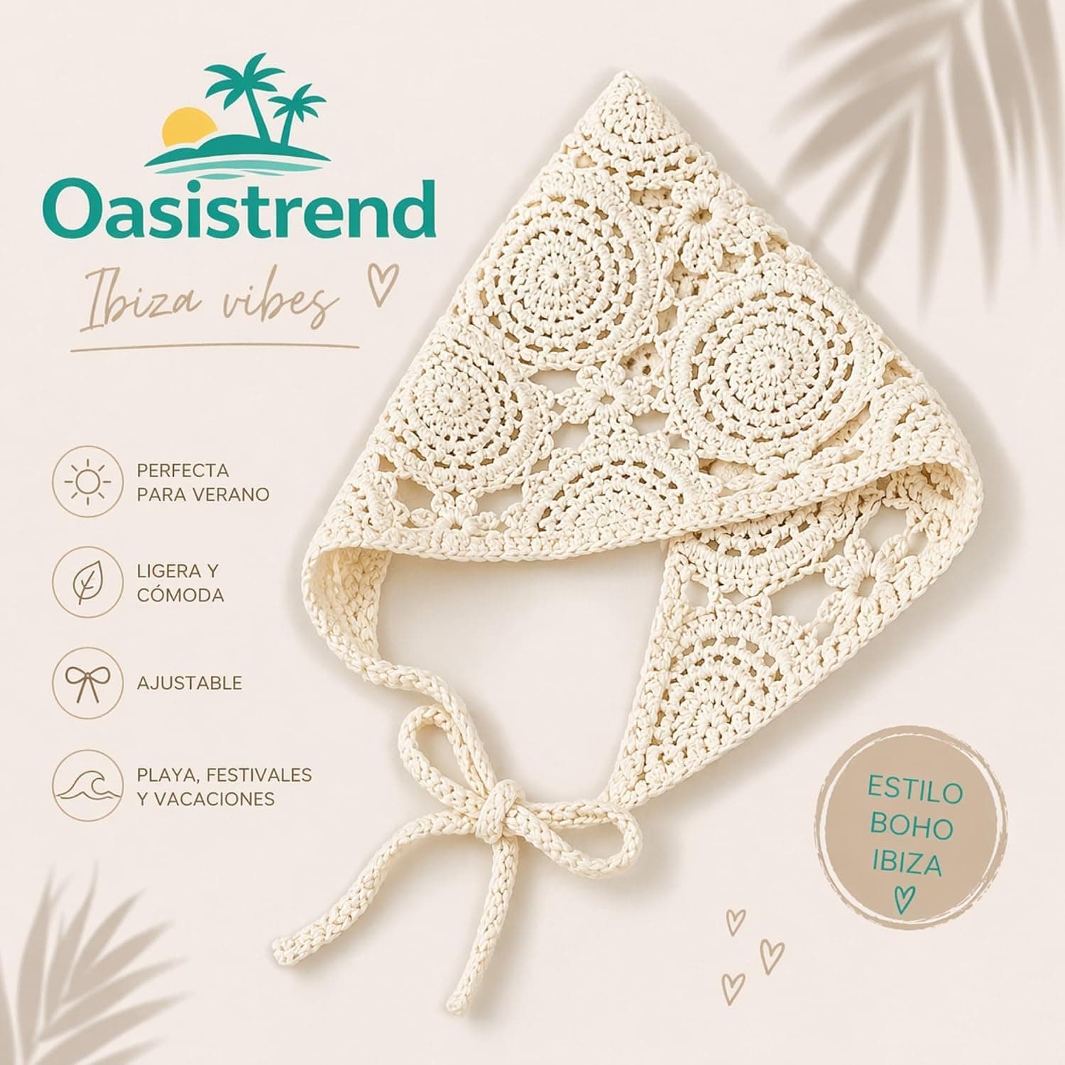 Bandana de Crochet Estilo Boho Ibiza, foto 3