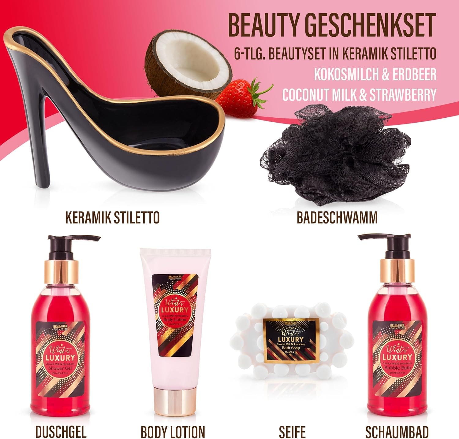 Beautyset Brubaker de fresa y coco con tacón de cerámica, foto 3