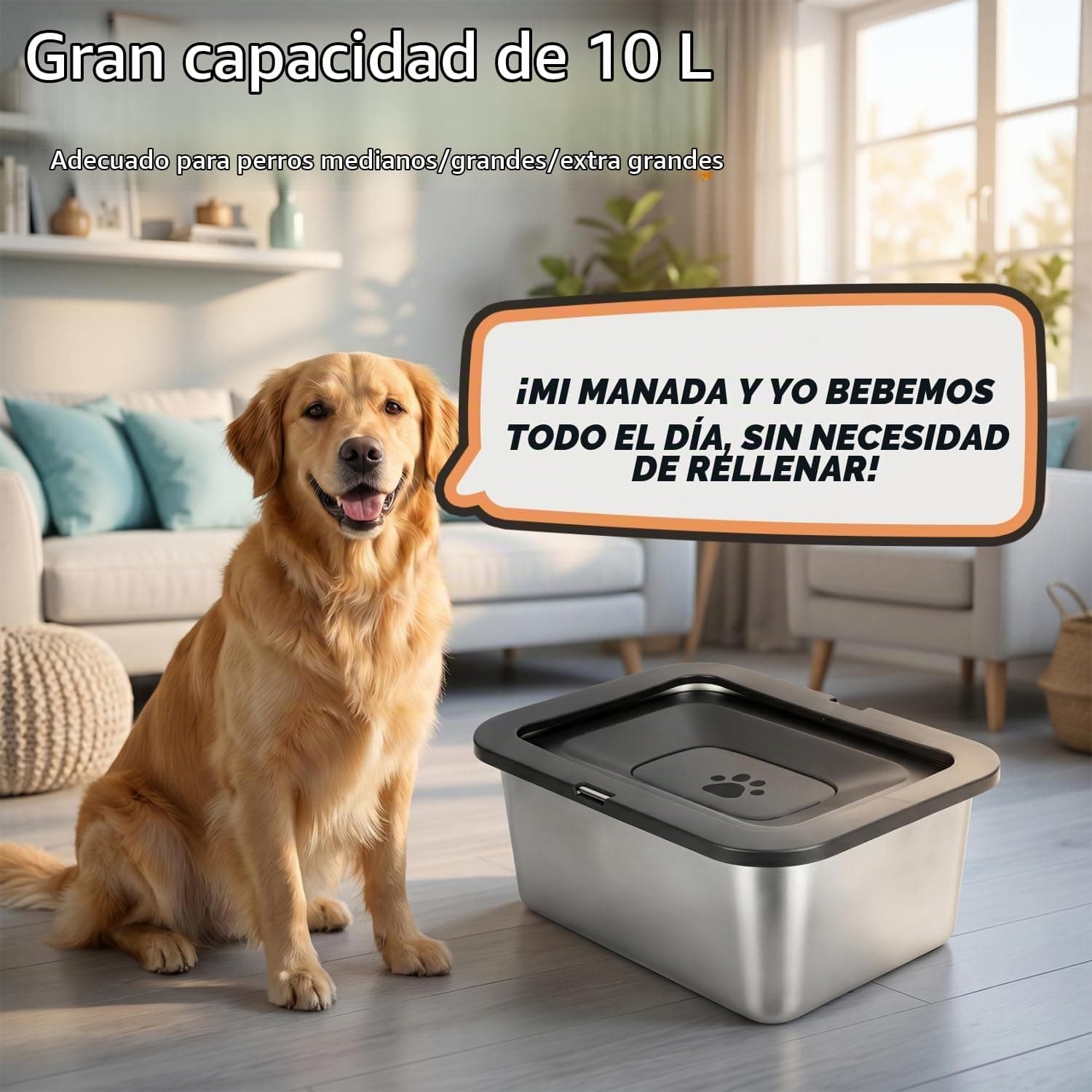 Bebedero Antigoteo para Perro de 10 Litros, foto 2