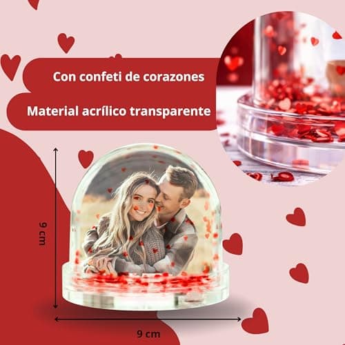 Bola de Nieve Cristal Plaque Corazones, otro ángulo