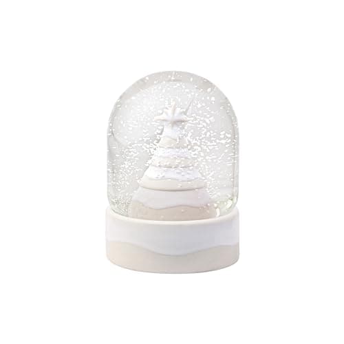 Bola de nieve de porcelana con estrellas doradas y efecto esmaltado, línea Winter Glow