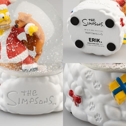Detalle de la base y del interior de la Bola de Nieve de Homer de Papá Noel