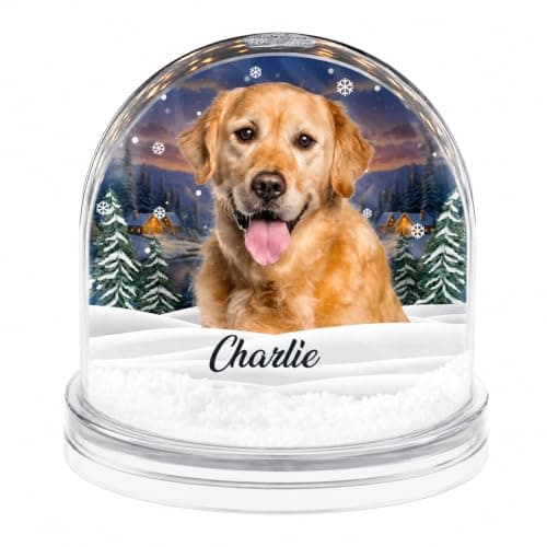 Bola de nieve de sobremesa con foto personalizada, copos de nieve artificiales