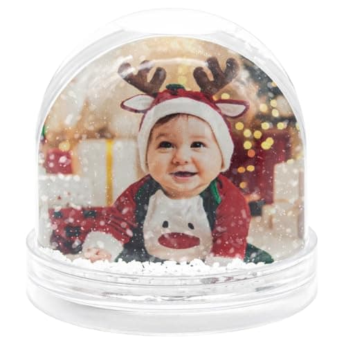 Bola de nieve personalizable con dos fotos distintas, una por cada cara