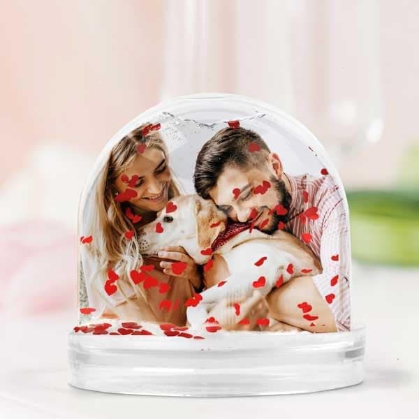 Bola de Nieve Transparent Gift Corazones, detalle