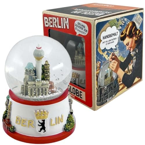 Bola de nieve de recuerdo de Berlín con el oso de la ciudad en miniatura