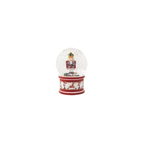 Bola de nieve grande con el Cascanueces, en porcelana y vidrio
