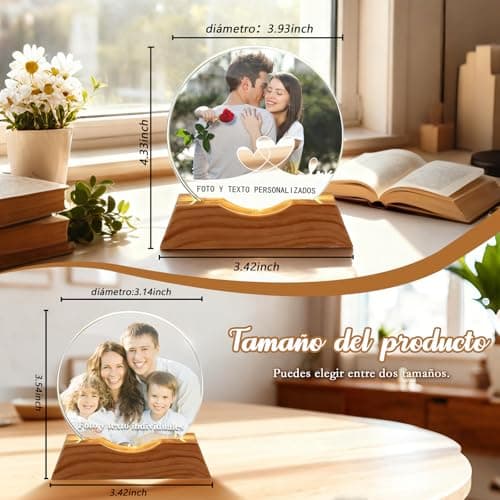 Detalle de la base de madera de la Bola de Cristal Personalizada WBW