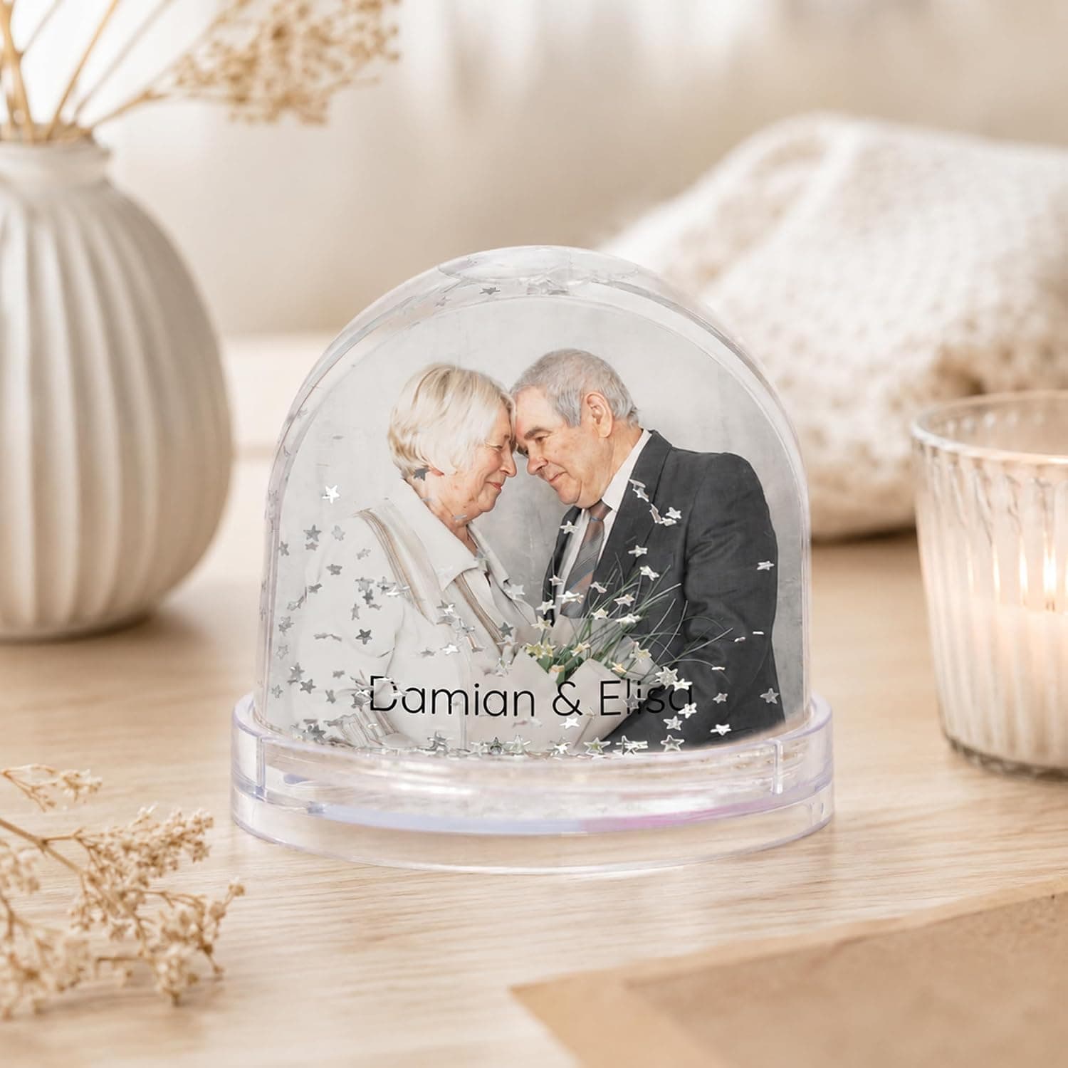 Bola de estrellas personalizada con dos fotos, foto 2
