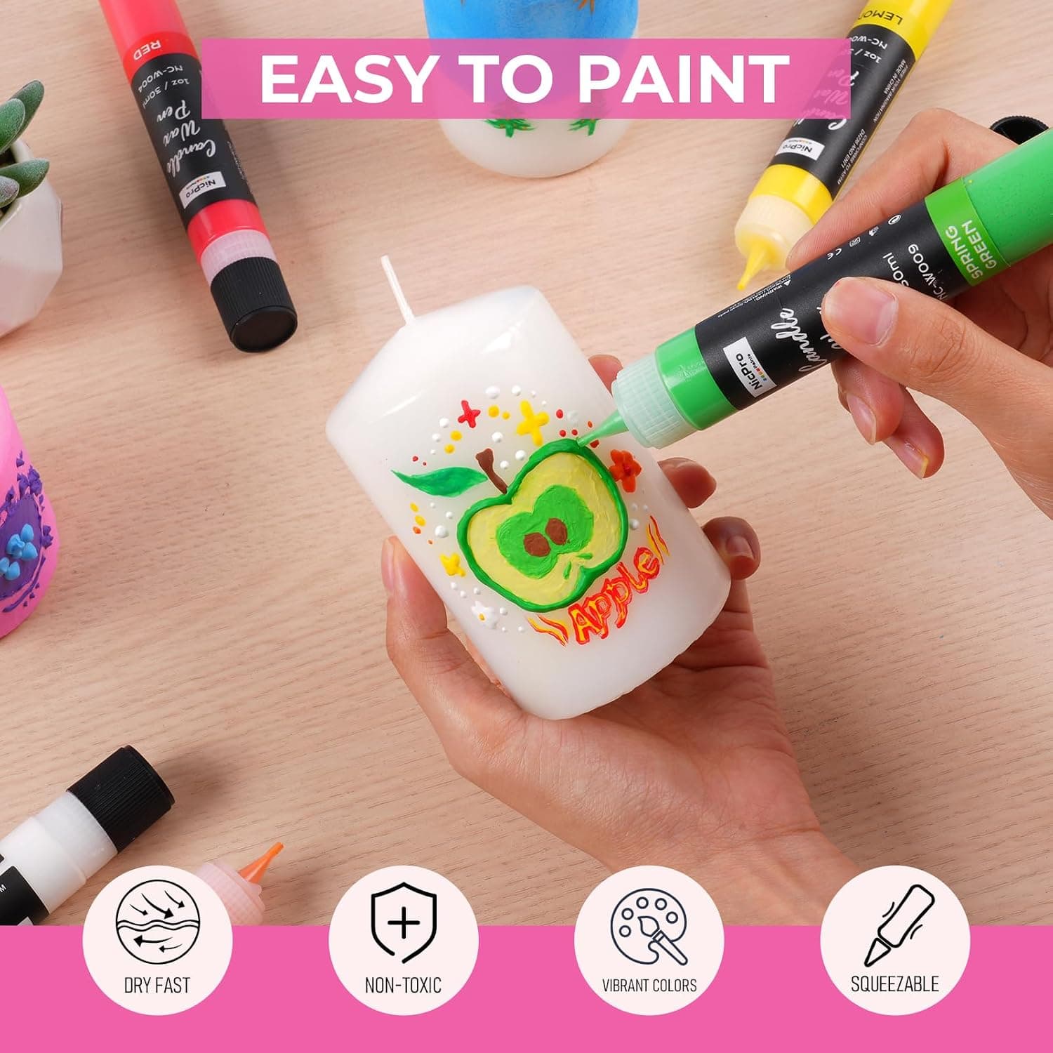 Efecto 3D y colores metálicos aplicados sobre una vela