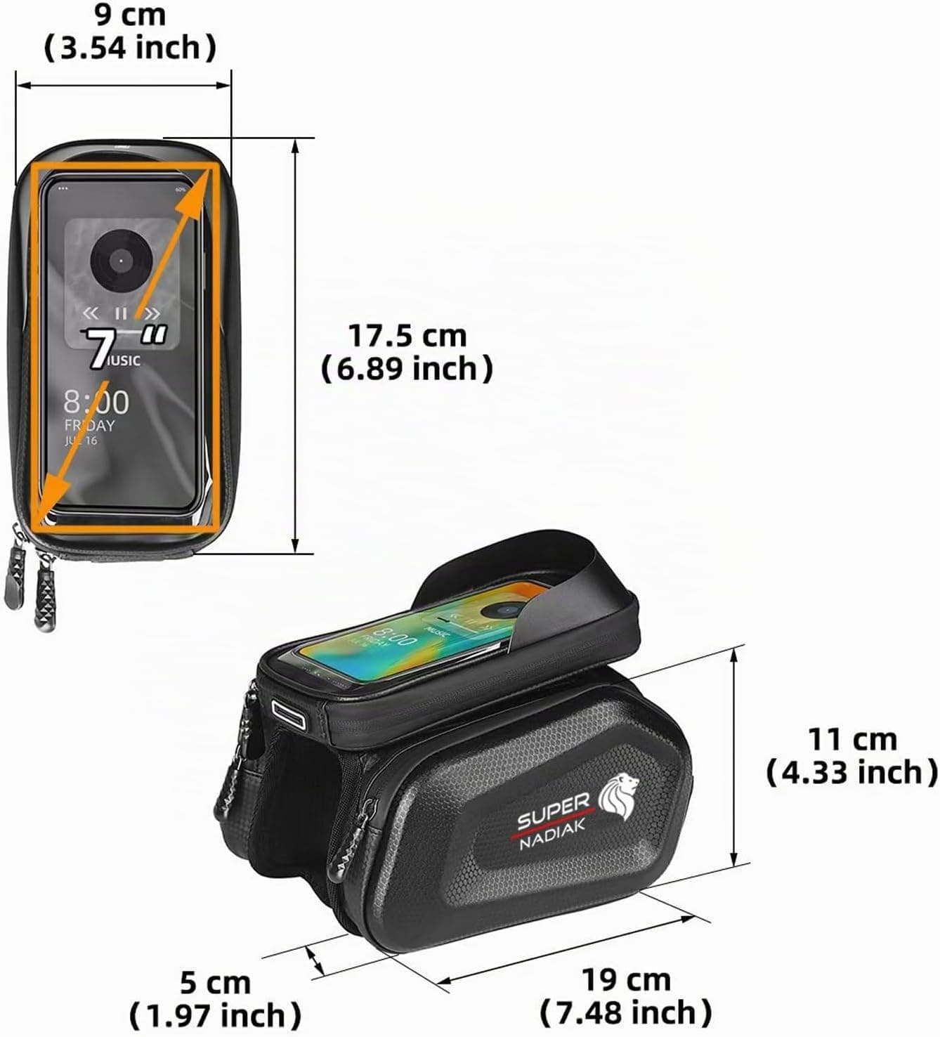 Bolsa de Cuadro para Bicicleta Impermeable, foto 3