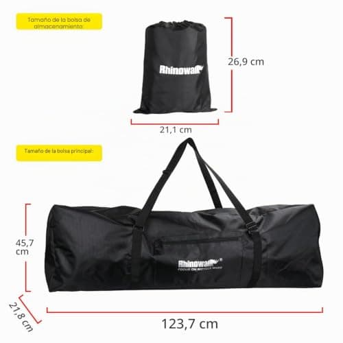 Bolsa Rhinowalk plegada en su funda de almacenamiento