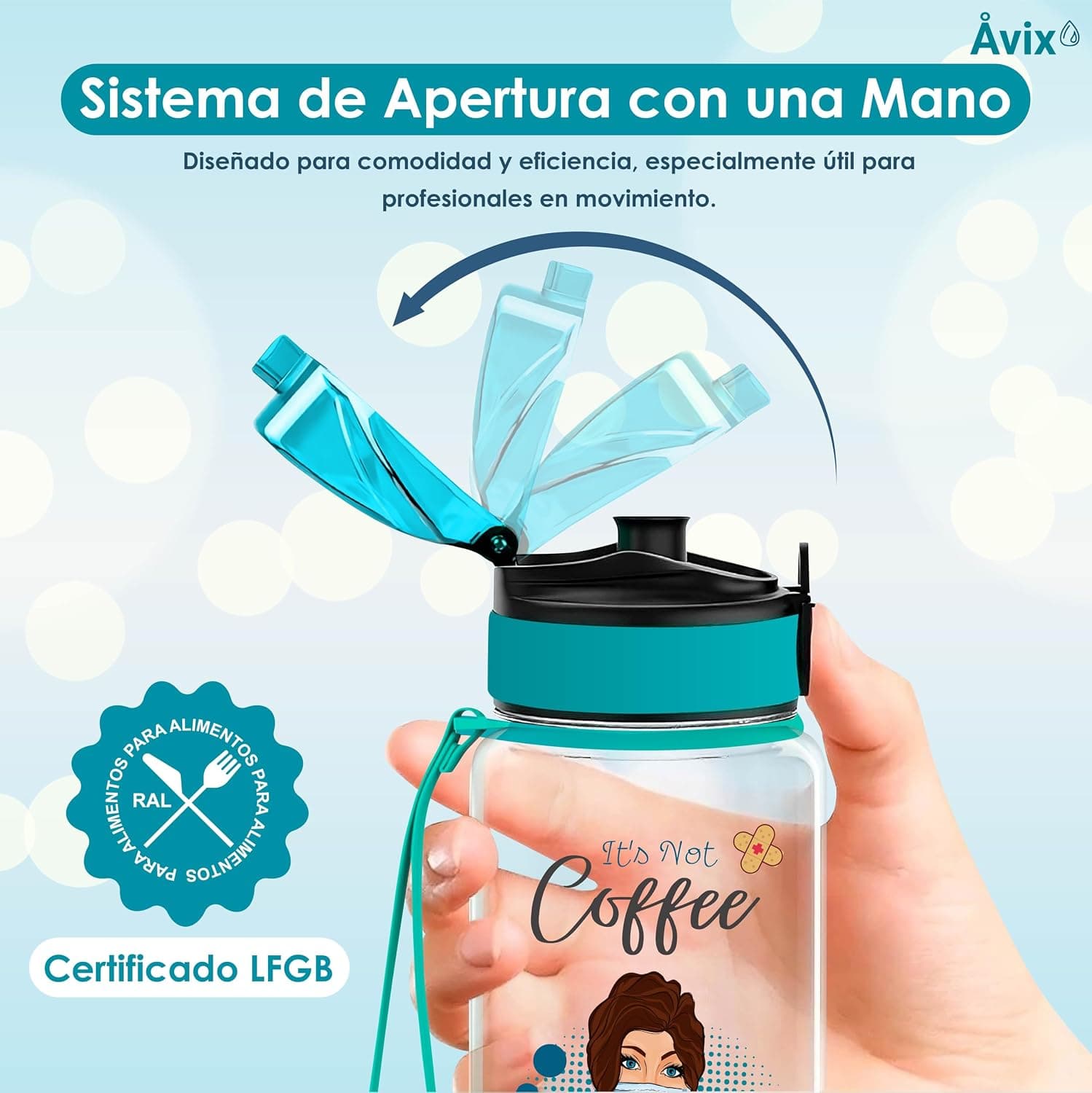 Botella de agua de 1 litro con filtro de frutas para enfermera, foto 3